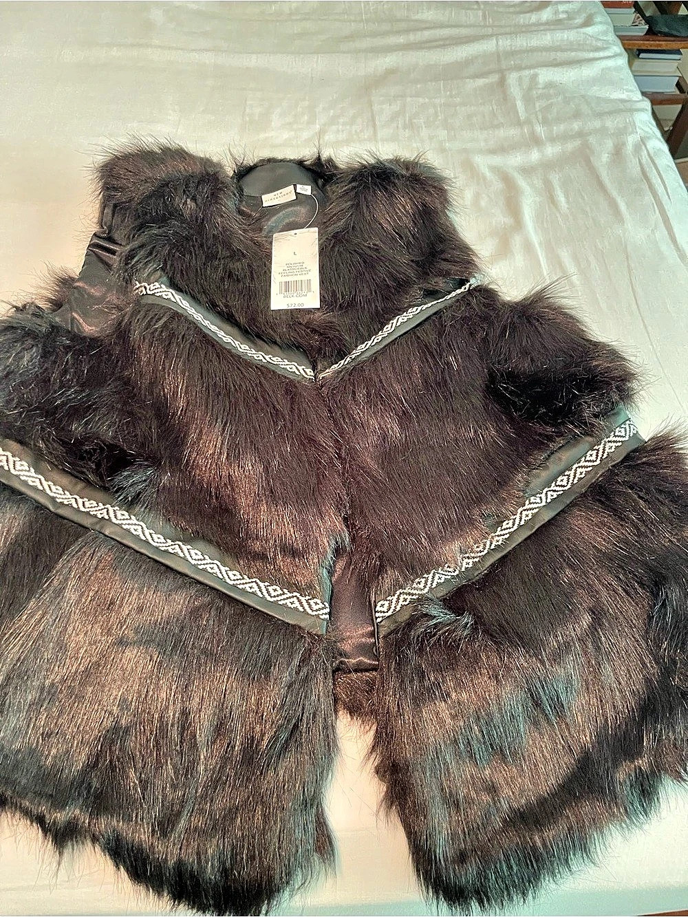 New Directions Faux Fur Trimmed Vest
